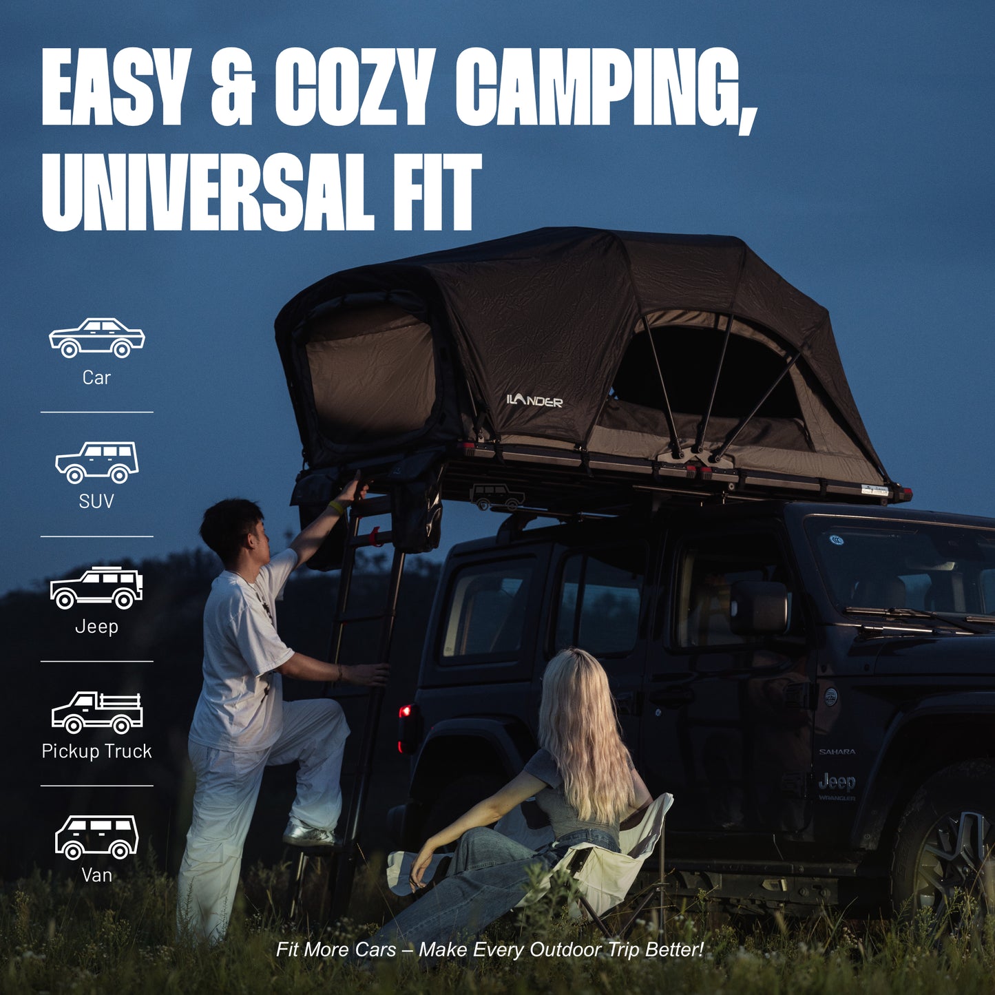 ILANDER Soft Shell Family Rooftop Tent – Lightweight, Easy Setup