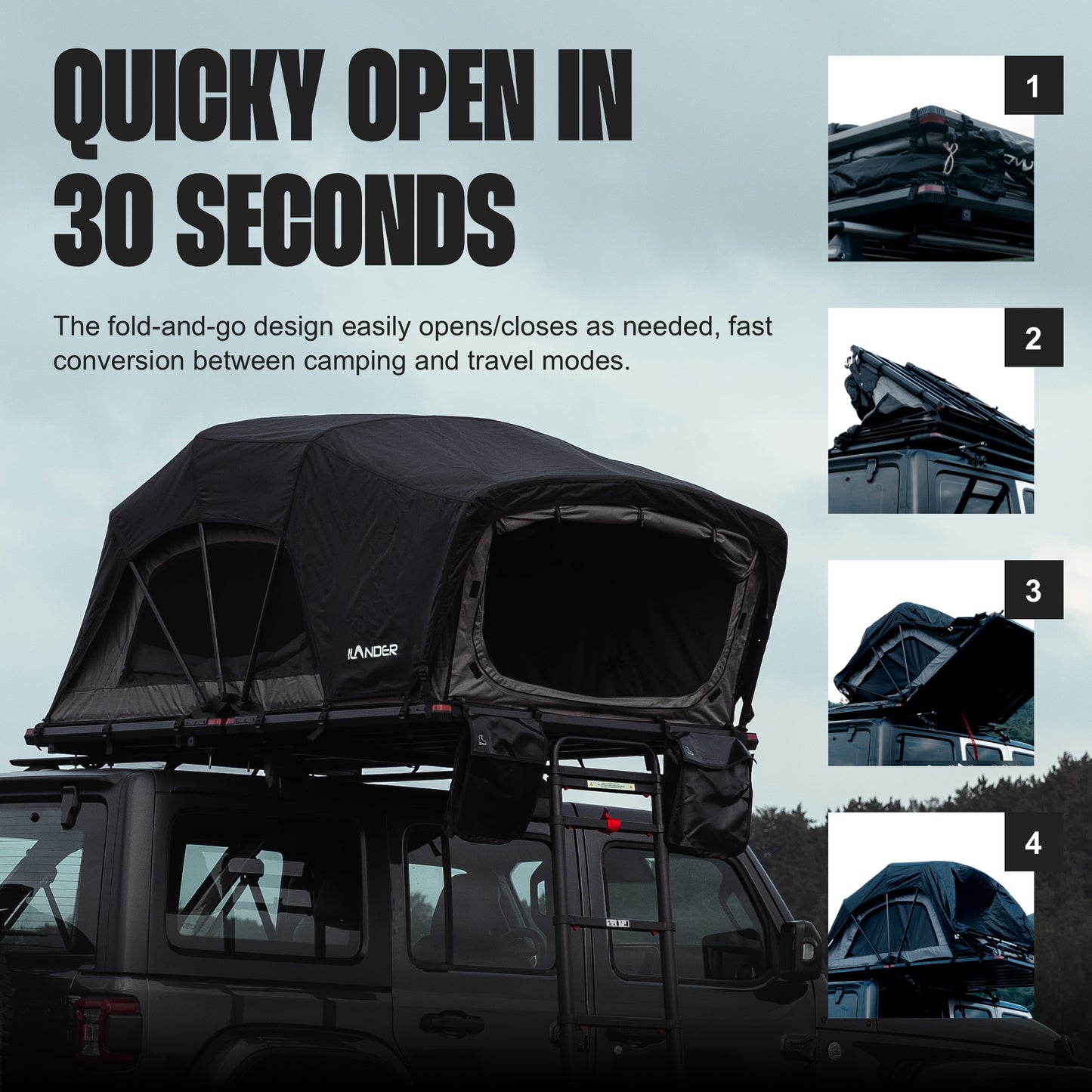 ILANDER Soft Shell Family Rooftop Tent – Lightweight, Easy Setup